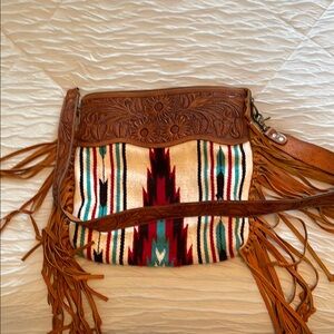American Darling Brown and Multicolor Crossbody Bag